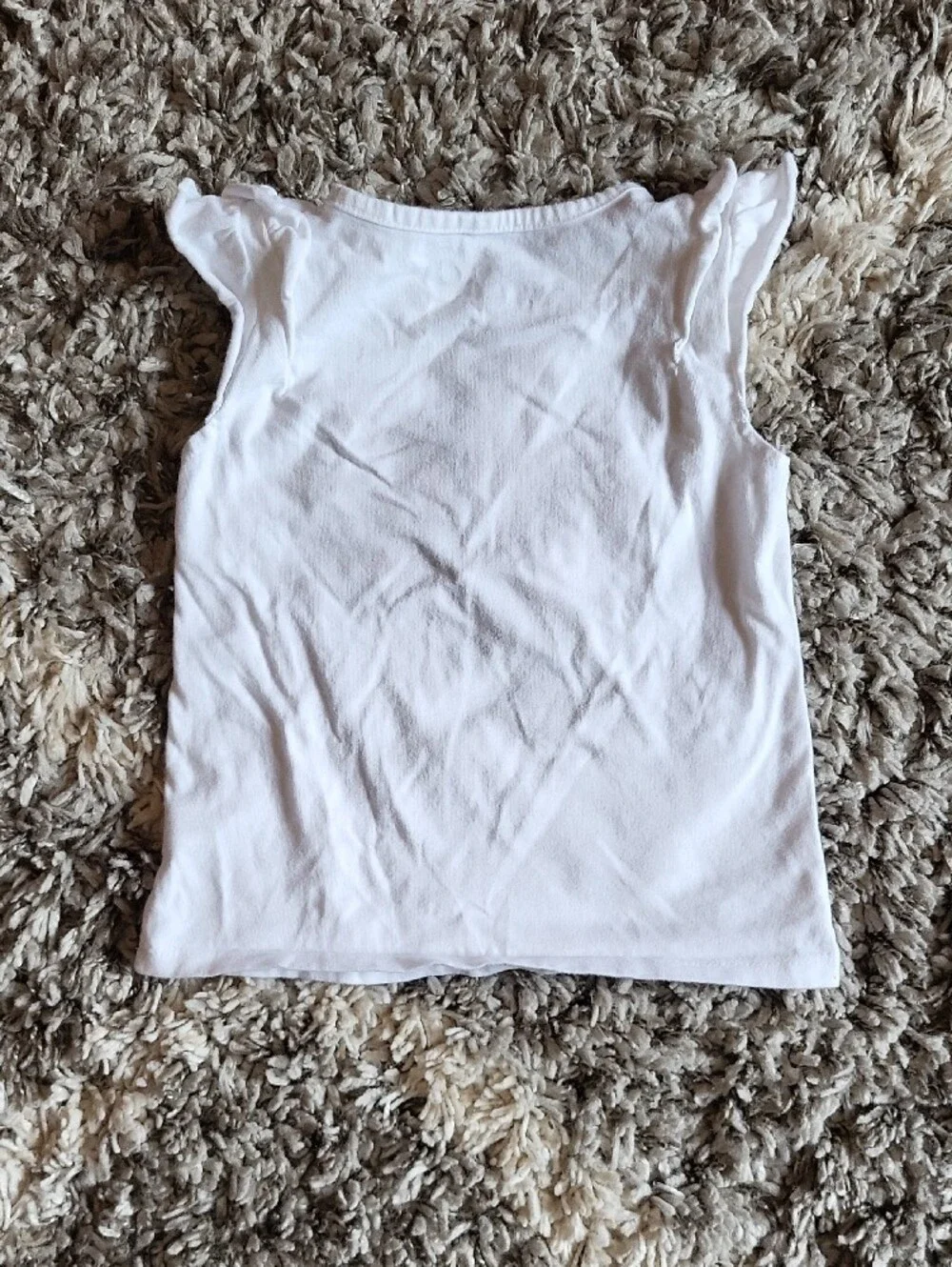 jumping beans White Tank with Pink Butterfly Appliqué